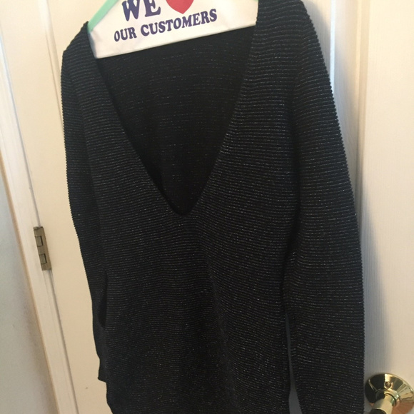 Moda Intl. Sparkle Sweater Dress in Black--$5 SALE - Picture 2 of 6
